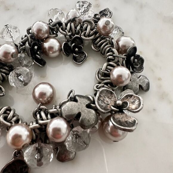 Chico’s Charm Bracelet – Mixed Metal with Beads & Crystals - Picture 3 of 5